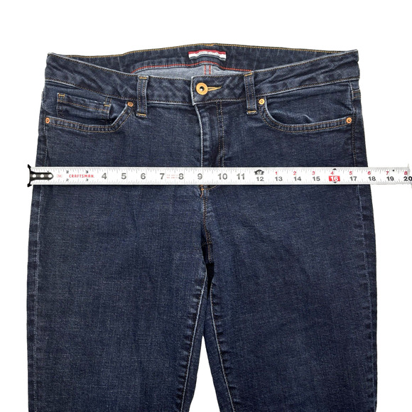 2015 Tommy Hilfiger Dark Wash Mid Rise Curve Bootcut Stretch Jeans Sz 10 32x31" - Picture 8 of 14